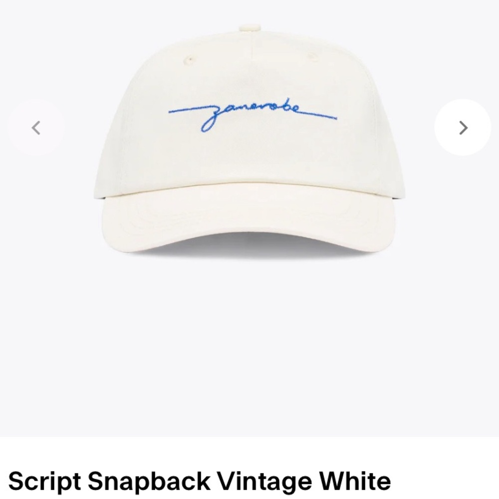 Zanerobe Script Snapback Hat in White